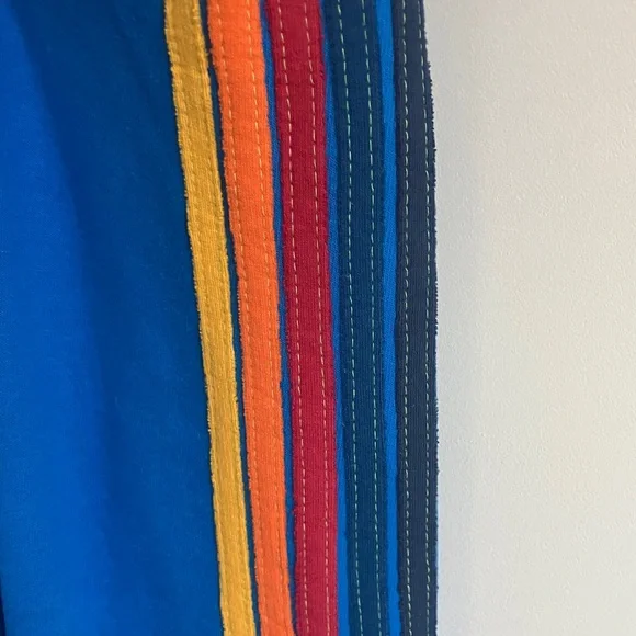 AVIATOR NATION 5 STRIPE SWEATPANTS IN OCEAN BLUE HIGH WAISTED SIZE MEDIUM - Picture 3 of 7